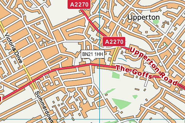 BN21 1HH map - OS VectorMap District (Ordnance Survey)