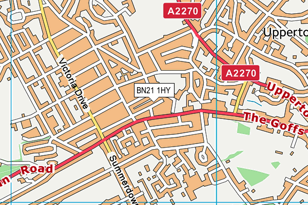 BN21 1HY map - OS VectorMap District (Ordnance Survey) BN21 1HY map - OS VectorMap District (Ordnance Survey)
