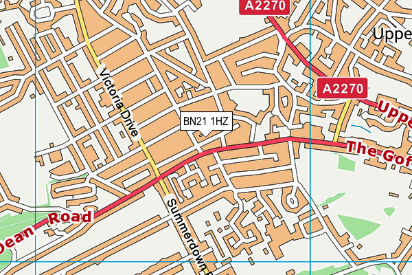 BN21 1HZ map - OS VectorMap District (Ordnance Survey)