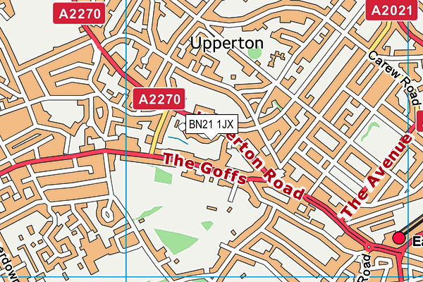 BN21 1JX map - OS VectorMap District (Ordnance Survey)