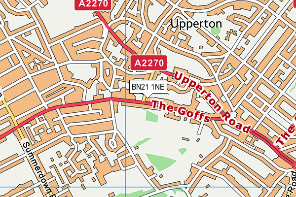 BN21 1NE map - OS VectorMap District (Ordnance Survey) BN21 1NE map - OS VectorMap District (Ordnance Survey)