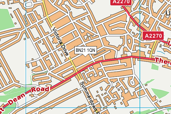 BN21 1QN map - OS VectorMap District (Ordnance Survey) BN21 1QN map - OS VectorMap District (Ordnance Survey)