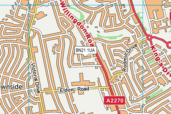 BN21 1UA map - OS VectorMap District (Ordnance Survey) BN21 1UA map - OS VectorMap District (Ordnance Survey)