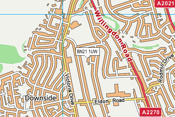BN21 1UW map - OS VectorMap District (Ordnance Survey)