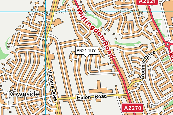 BN21 1UY map - OS VectorMap District (Ordnance Survey)