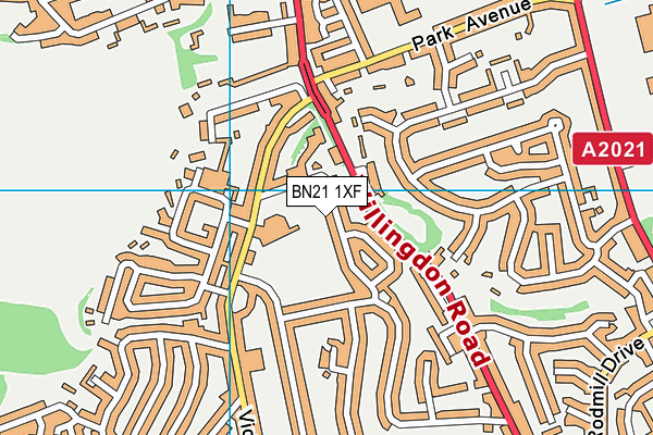 BN21 1XF map - OS VectorMap District (Ordnance Survey)