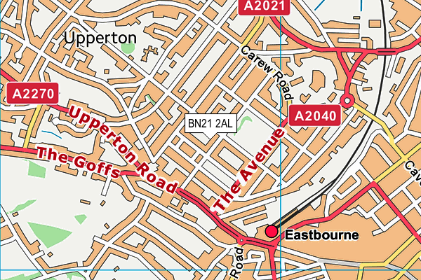 BN21 2AL map - OS VectorMap District (Ordnance Survey)