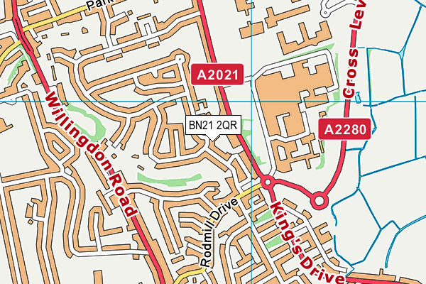 BN21 2QR map - OS VectorMap District (Ordnance Survey) BN21 2QR map - OS VectorMap District (Ordnance Survey)