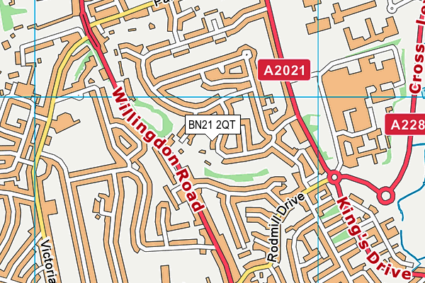 BN21 2QT map - OS VectorMap District (Ordnance Survey)