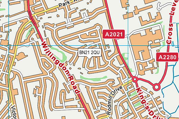 BN21 2QU map - OS VectorMap District (Ordnance Survey) BN21 2QU map - OS VectorMap District (Ordnance Survey)