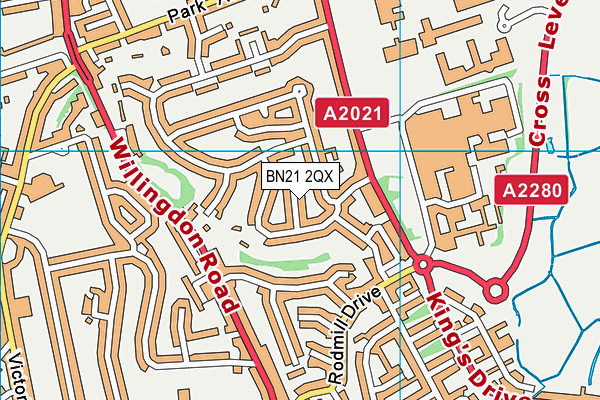 BN21 2QX map - OS VectorMap District (Ordnance Survey) BN21 2QX map - OS VectorMap District (Ordnance Survey)