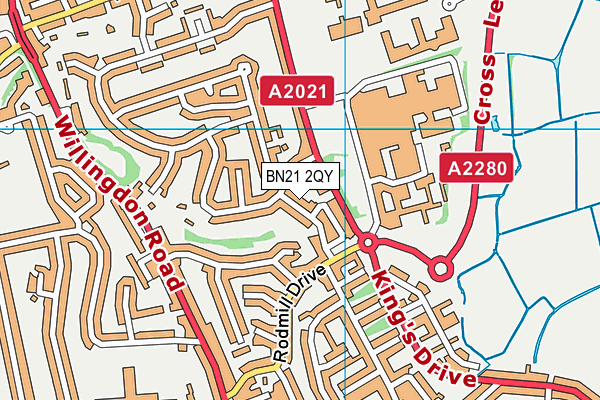 BN21 2QY map - OS VectorMap District (Ordnance Survey)