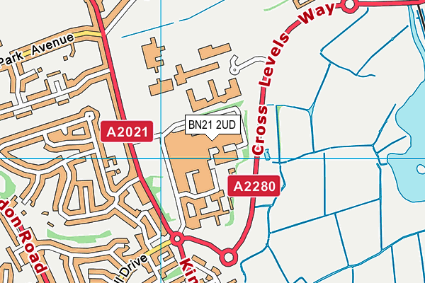 BN21 2UD map - OS VectorMap District (Ordnance Survey)