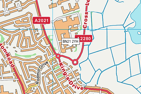 BN21 2YH map - OS VectorMap District (Ordnance Survey)