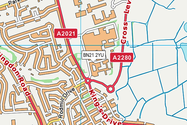 BN21 2YU map - OS VectorMap District (Ordnance Survey)