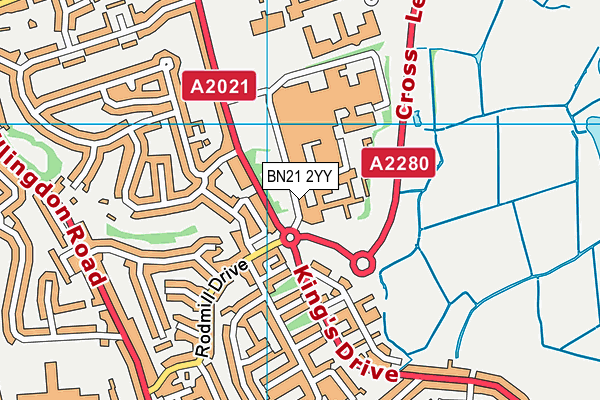 BN21 2YY map - OS VectorMap District (Ordnance Survey) BN21 2YY map - OS VectorMap District (Ordnance Survey)