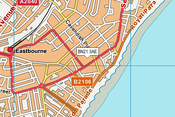 BN21 3AE map - OS VectorMap District (Ordnance Survey) BN21 3AE map - OS VectorMap District (Ordnance Survey)