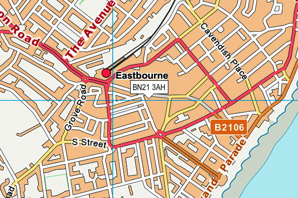 BN21 3AH map - OS VectorMap District (Ordnance Survey)