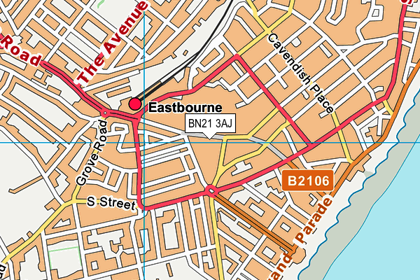 BN21 3AJ map - OS VectorMap District (Ordnance Survey) BN21 3AJ map - OS VectorMap District (Ordnance Survey)