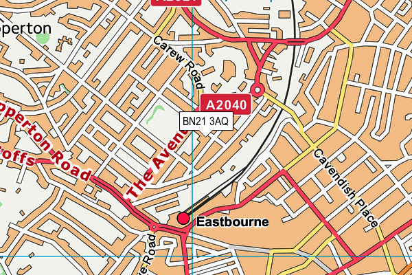 BN21 3AQ map - OS VectorMap District (Ordnance Survey)
