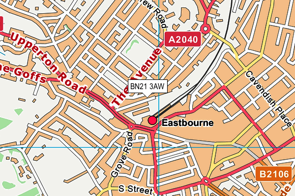 BN21 3AW map - OS VectorMap District (Ordnance Survey)