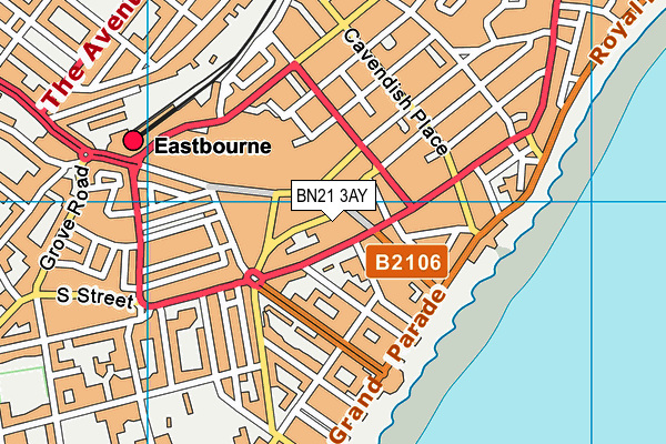 BN21 3AY map - OS VectorMap District (Ordnance Survey)