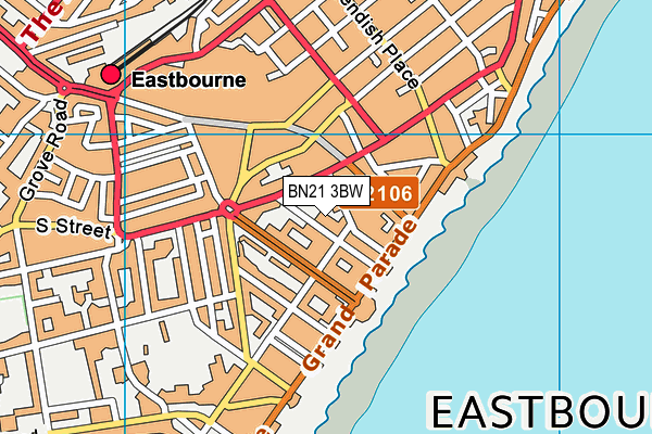 BN21 3BW map - OS VectorMap District (Ordnance Survey)
