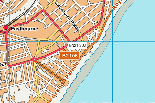 BN21 3DJ map - OS VectorMap District (Ordnance Survey) BN21 3DJ map - OS VectorMap District (Ordnance Survey)