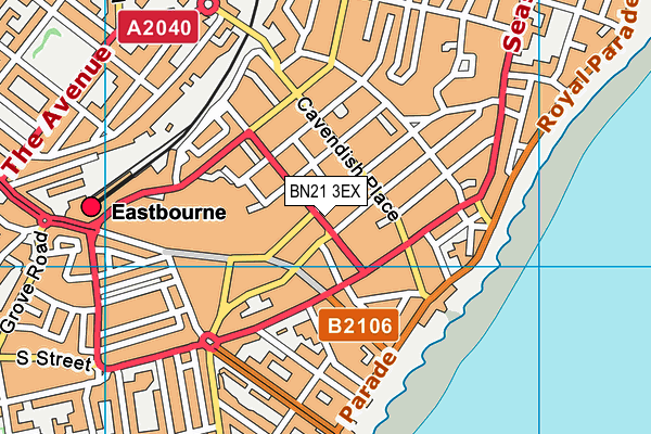 BN21 3EX map - OS VectorMap District (Ordnance Survey) BN21 3EX map - OS VectorMap District (Ordnance Survey)