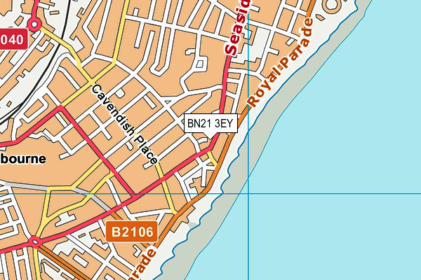 BN21 3EY map - OS VectorMap District (Ordnance Survey) BN21 3EY map - OS VectorMap District (Ordnance Survey)