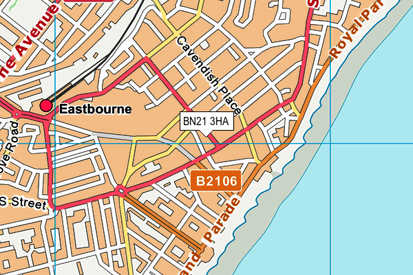 BN21 3HA map - OS VectorMap District (Ordnance Survey) BN21 3HA map - OS VectorMap District (Ordnance Survey)
