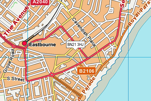 BN21 3HJ map - OS VectorMap District (Ordnance Survey)