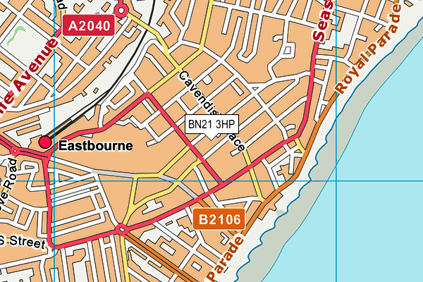 BN21 3HP map - OS VectorMap District (Ordnance Survey) BN21 3HP map - OS VectorMap District (Ordnance Survey)