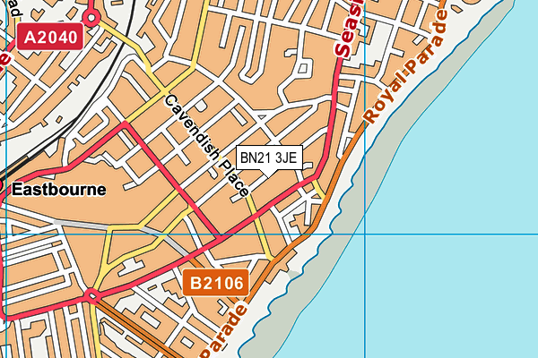 BN21 3JE map - OS VectorMap District (Ordnance Survey) BN21 3JE map - OS VectorMap District (Ordnance Survey)