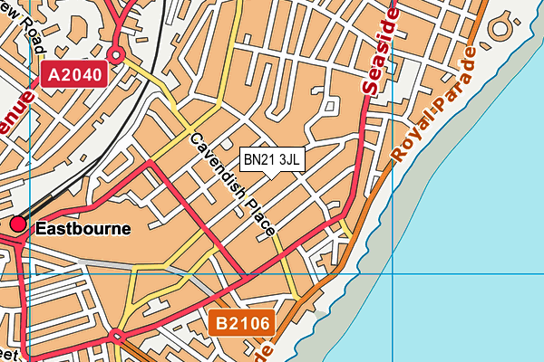 BN21 3JL map - OS VectorMap District (Ordnance Survey) BN21 3JL map - OS VectorMap District (Ordnance Survey)