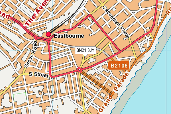 BN21 3JY map - OS VectorMap District (Ordnance Survey) BN21 3JY map - OS VectorMap District (Ordnance Survey)