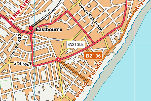 BN21 3LE map - OS VectorMap District (Ordnance Survey)