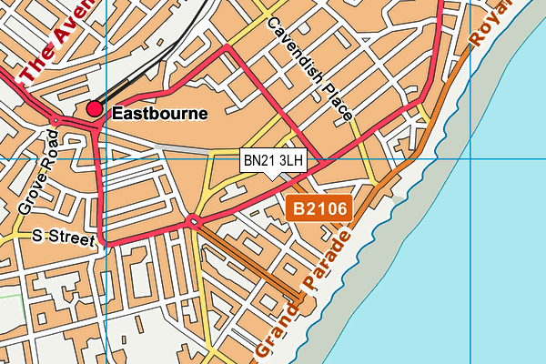 BN21 3LH map - OS VectorMap District (Ordnance Survey)