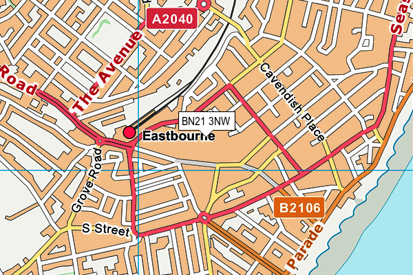 BN21 3NW map - OS VectorMap District (Ordnance Survey) BN21 3NW map - OS VectorMap District (Ordnance Survey)