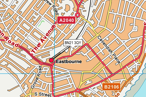 BN21 3QY map - OS VectorMap District (Ordnance Survey)