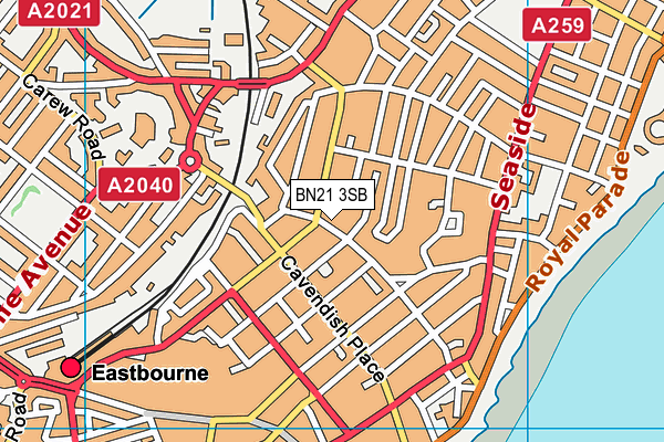 BN21 3SB map - OS VectorMap District (Ordnance Survey)