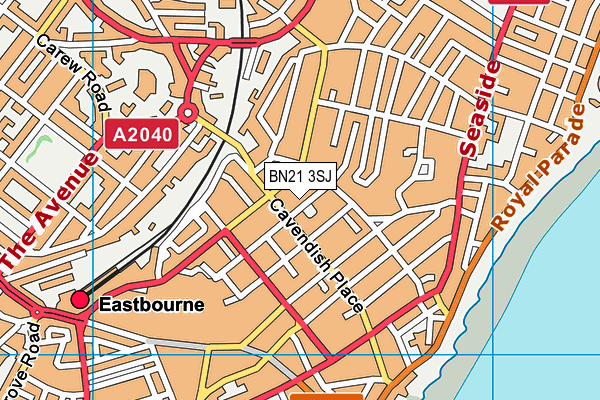 BN21 3SJ map - OS VectorMap District (Ordnance Survey)