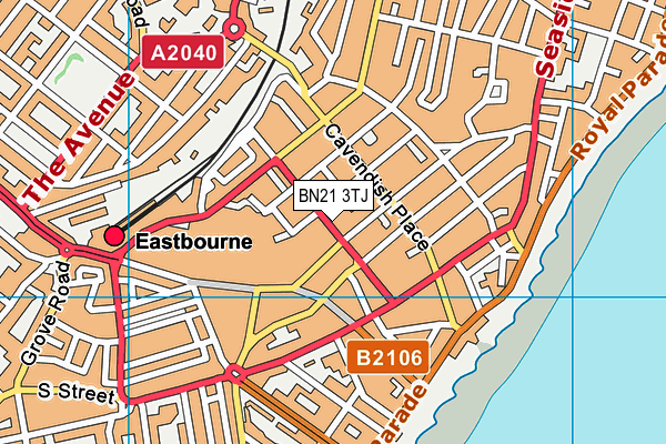 BN21 3TJ map - OS VectorMap District (Ordnance Survey)