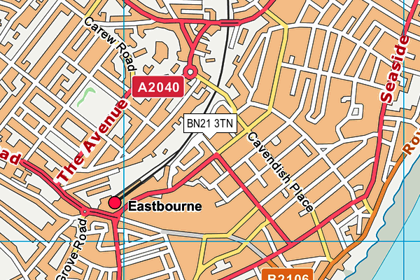 BN21 3TN map - OS VectorMap District (Ordnance Survey) BN21 3TN map - OS VectorMap District (Ordnance Survey)