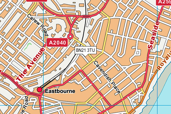 BN21 3TU map - OS VectorMap District (Ordnance Survey)
