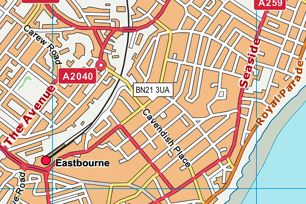 BN21 3UA map - OS VectorMap District (Ordnance Survey) BN21 3UA map - OS VectorMap District (Ordnance Survey)