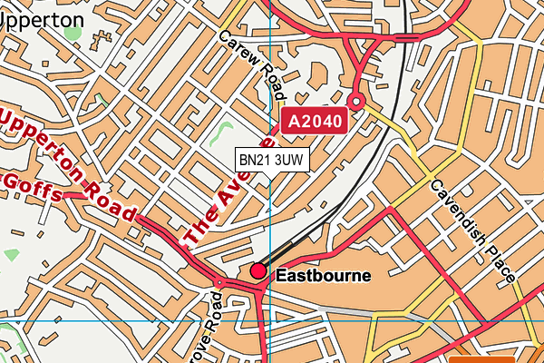 BN21 3UW map - OS VectorMap District (Ordnance Survey)