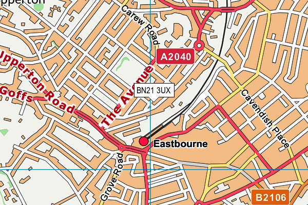 BN21 3UX map - OS VectorMap District (Ordnance Survey)