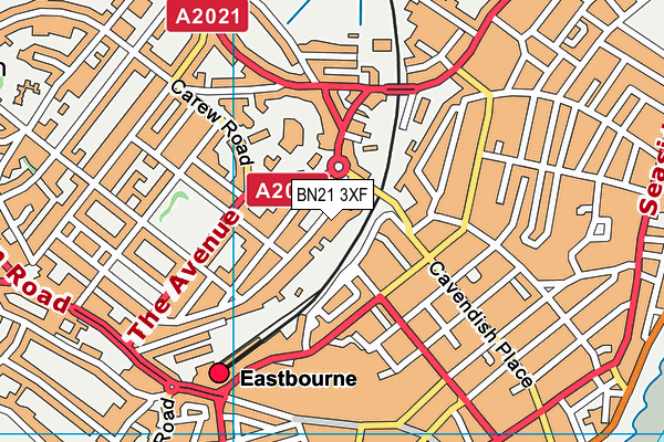 BN21 3XF map - OS VectorMap District (Ordnance Survey) BN21 3XF map - OS VectorMap District (Ordnance Survey)
