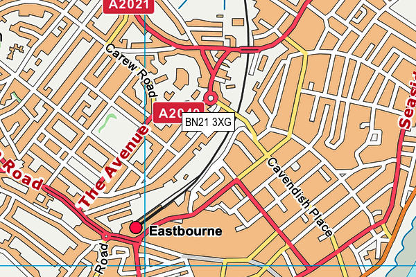 BN21 3XG map - OS VectorMap District (Ordnance Survey) BN21 3XG map - OS VectorMap District (Ordnance Survey)